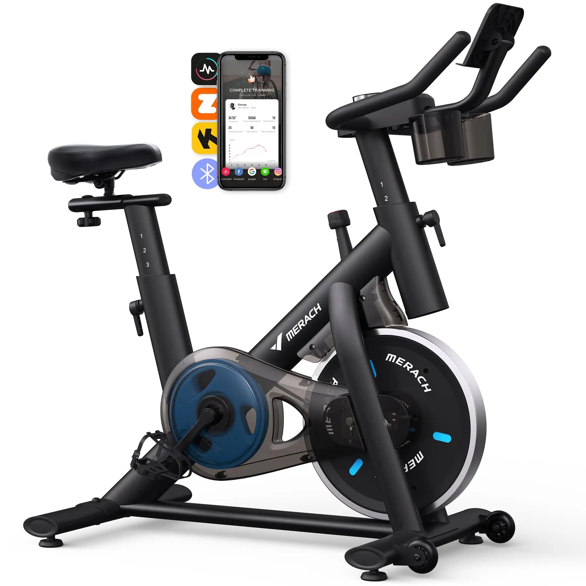 Merach Stationary Exercise Bike With Brake Pad 300lb Capacity - Mobility Buy