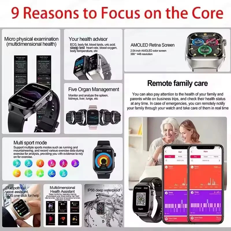 Micro Physical Exam Smart Watch - Health check Bluetooth - Mobility Buy