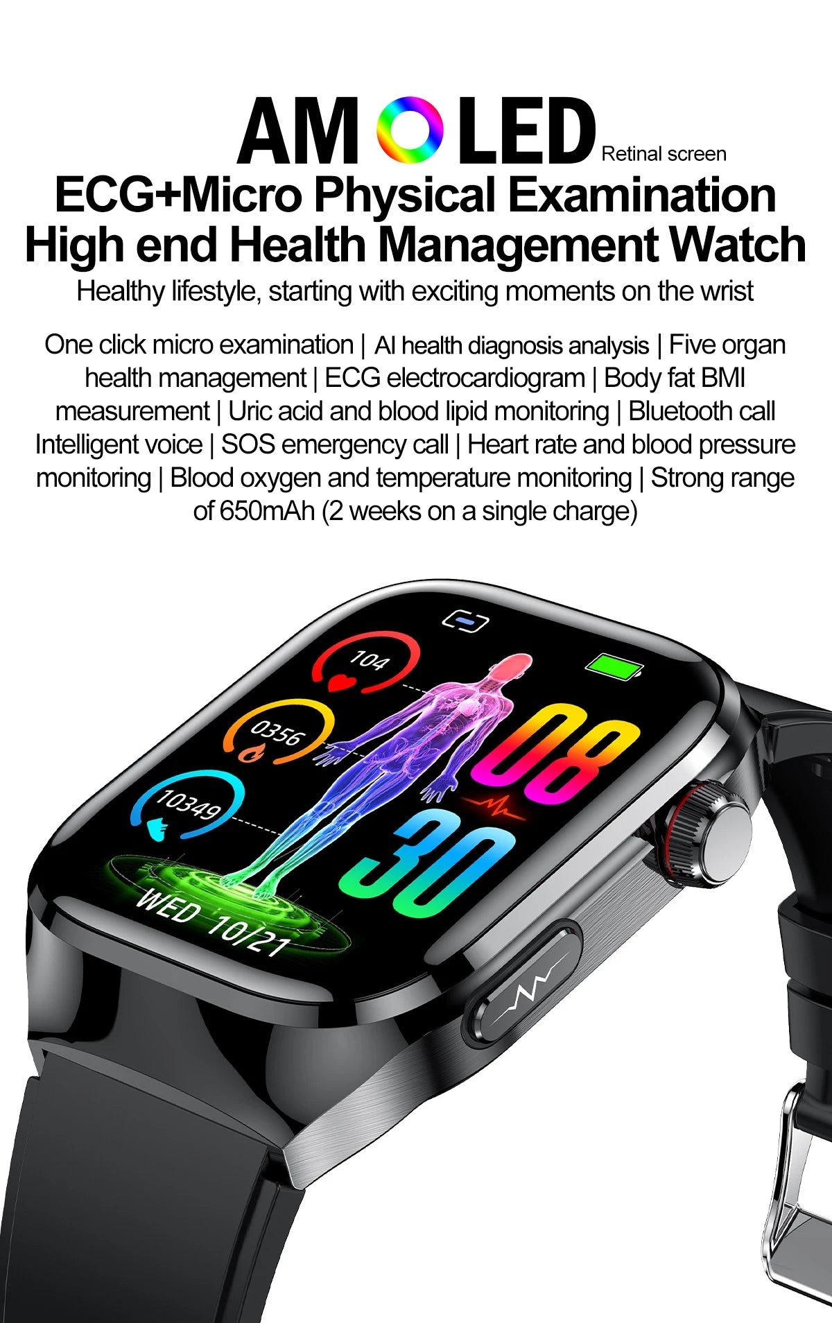 Micro Physical Exam Smart Watch - Health check Bluetooth - Mobility Buy