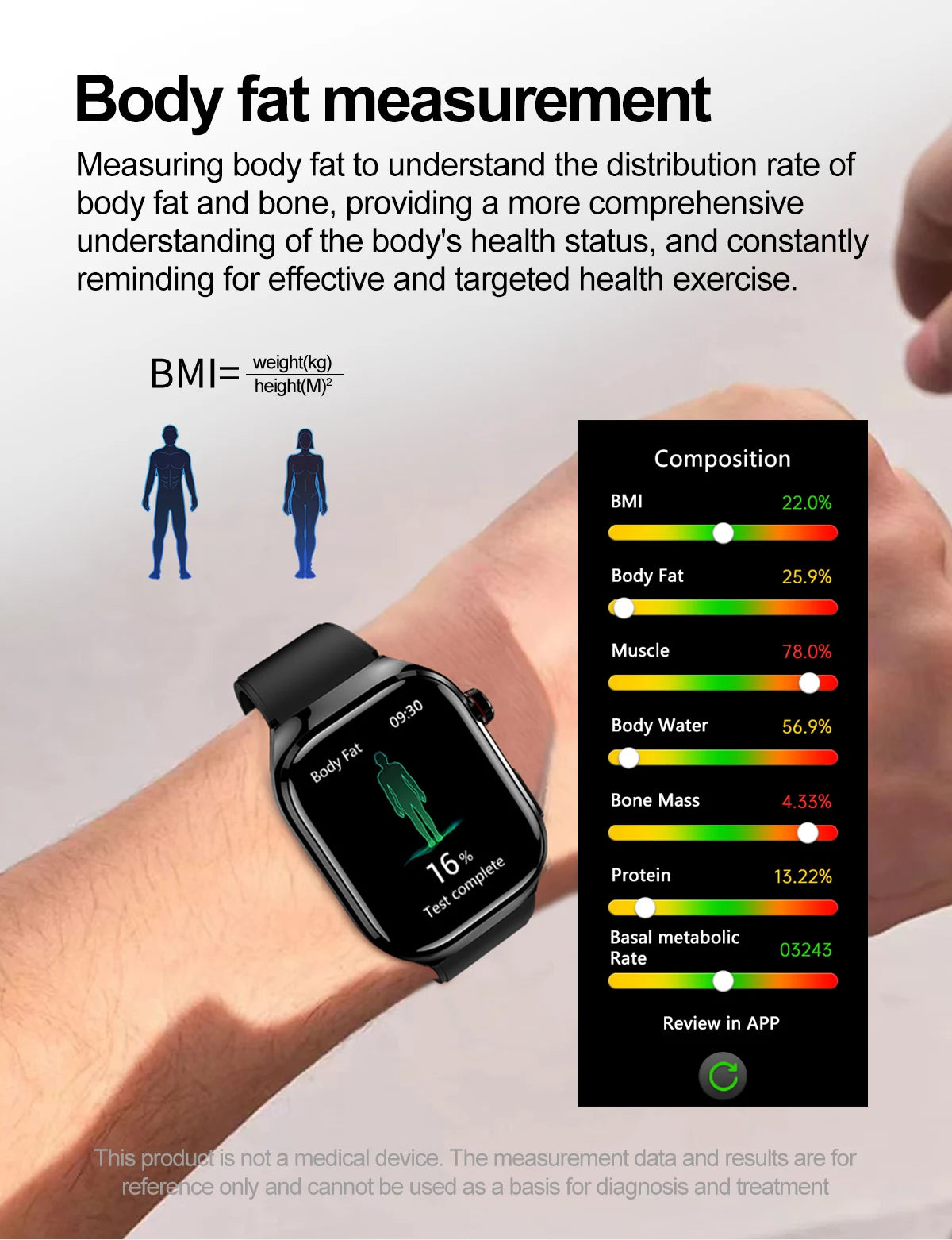 Micro Physical Exam Smart Watch - Health check Bluetooth - Mobility Buy