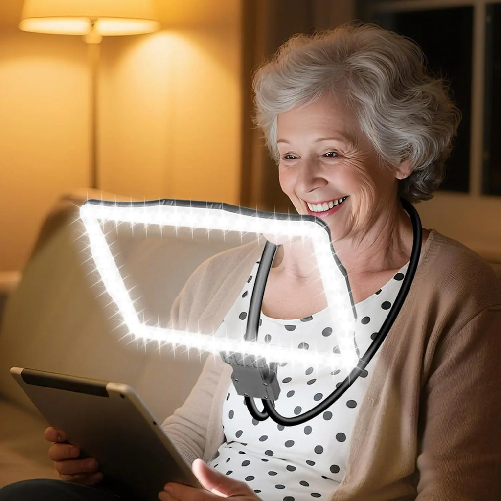 Neck-Mount LED Magnifier With 50 Lights For Reading And Repair - Mobility Buy