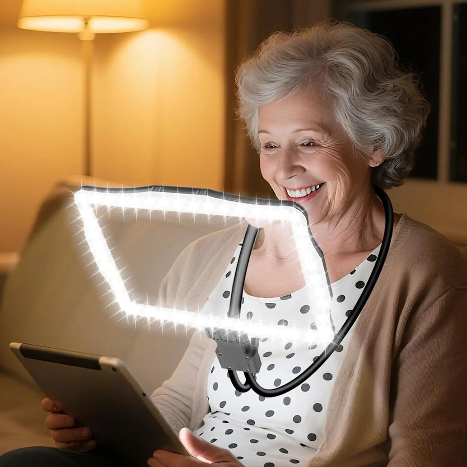 Neck-Mount LED Magnifier With 50 Lights For Reading And Repair - Mobility Buy