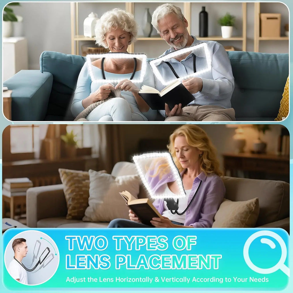 Neck-Mount LED Magnifier With 50 Lights For Reading And Repair - Mobility Buy