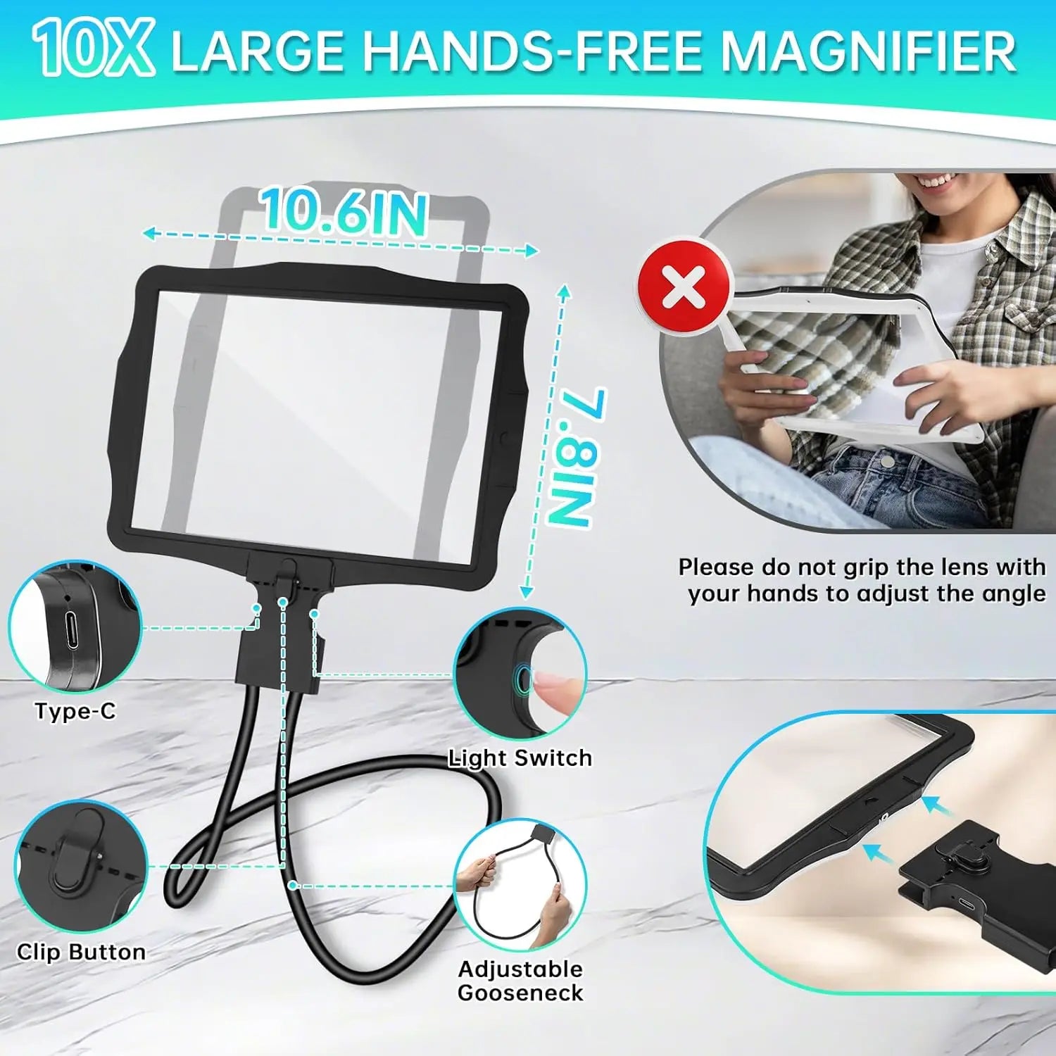 Neck-Mount LED Magnifier With 50 Lights For Reading And Repair - Mobility Buy