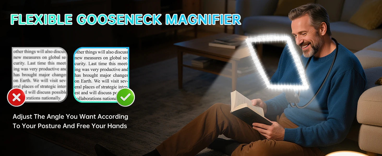 Neck-Mount LED Magnifier With 50 Lights For Reading And Repair - Mobility Buy