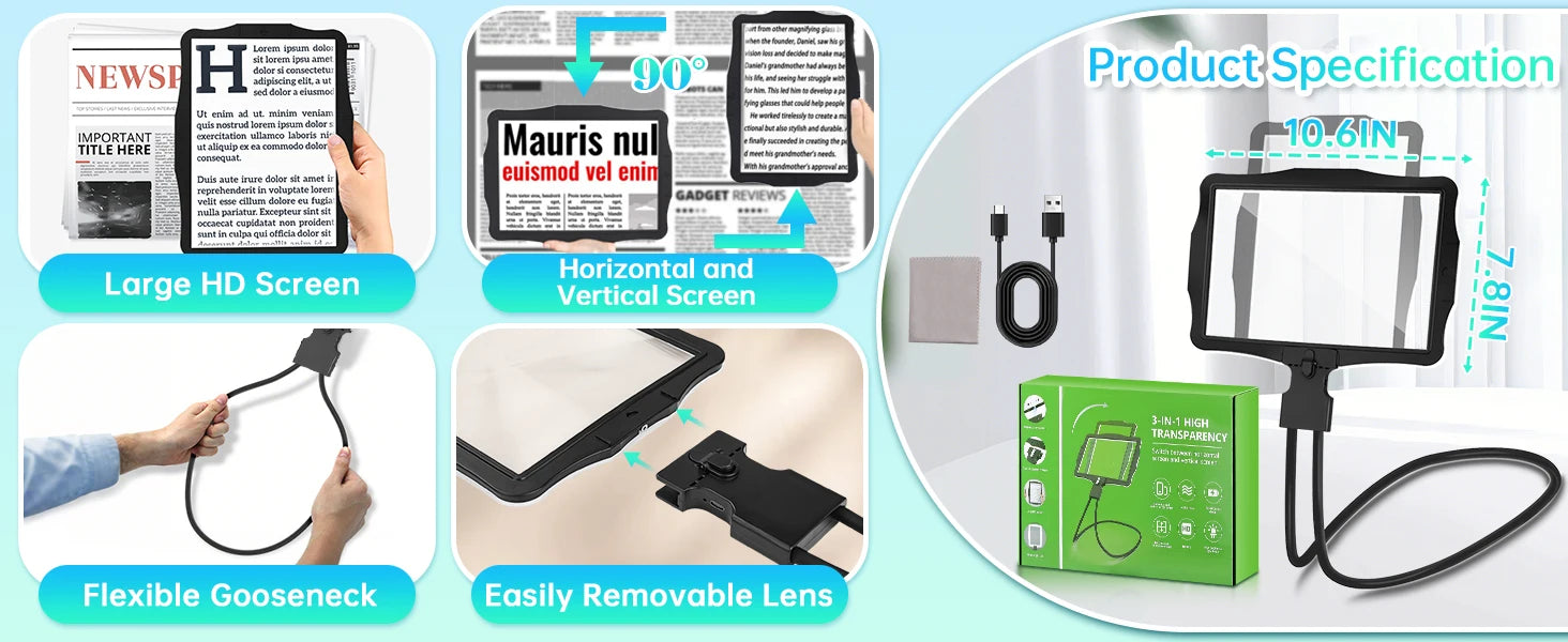 Neck-Mount LED Magnifier With 50 Lights For Reading And Repair - Mobility Buy