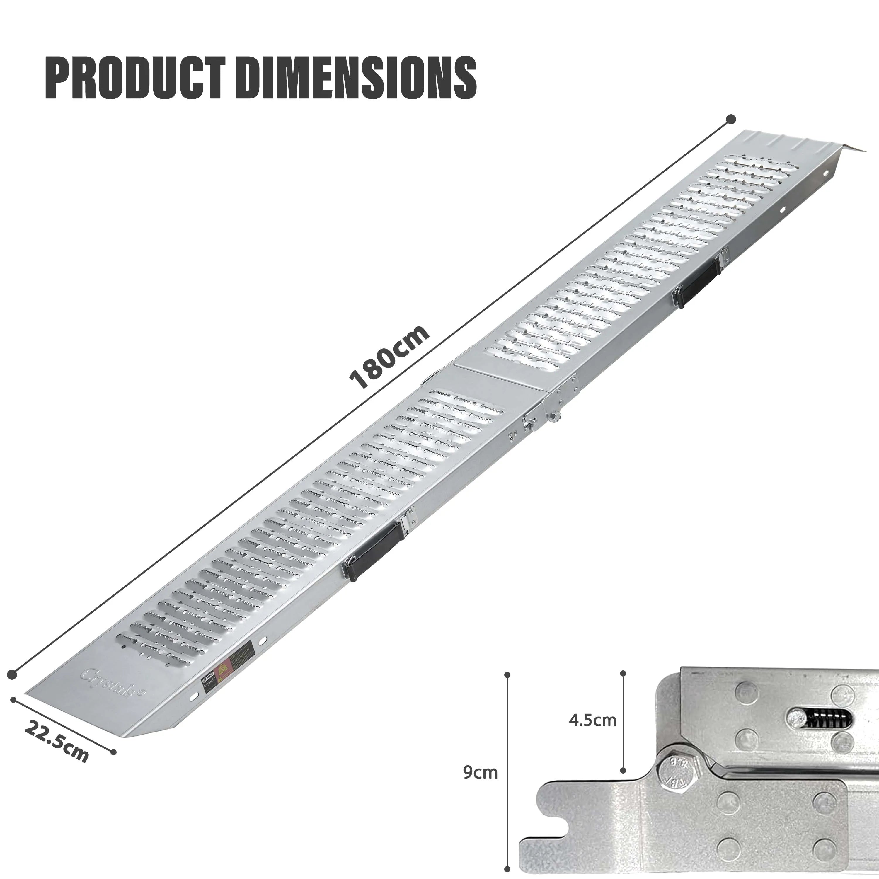 Pair of Galvanized 400kg Capacity Heavy Duty Steel Folding Ramps for Atvs - Mobility Buy
