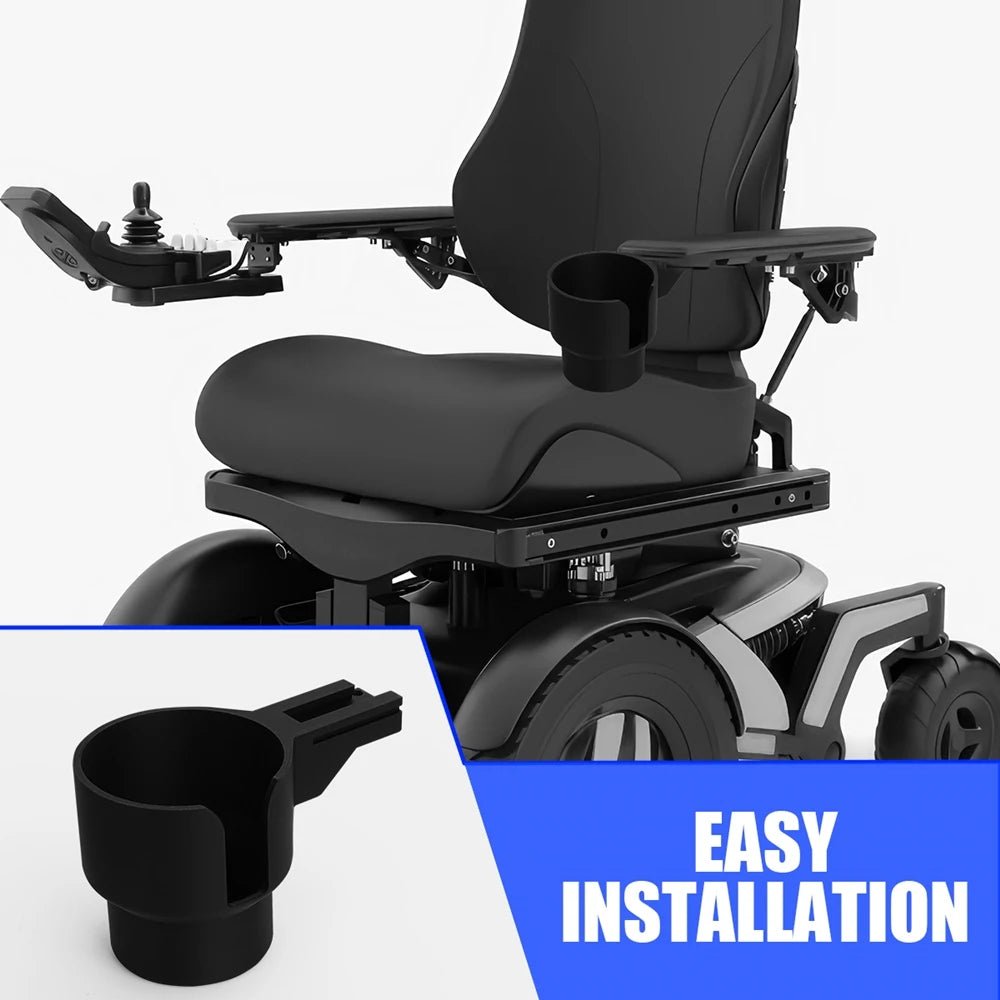 Permobil Electric Wheelchair Cup Holder And Telephone Basket Storage Box Set - Mobility Buy