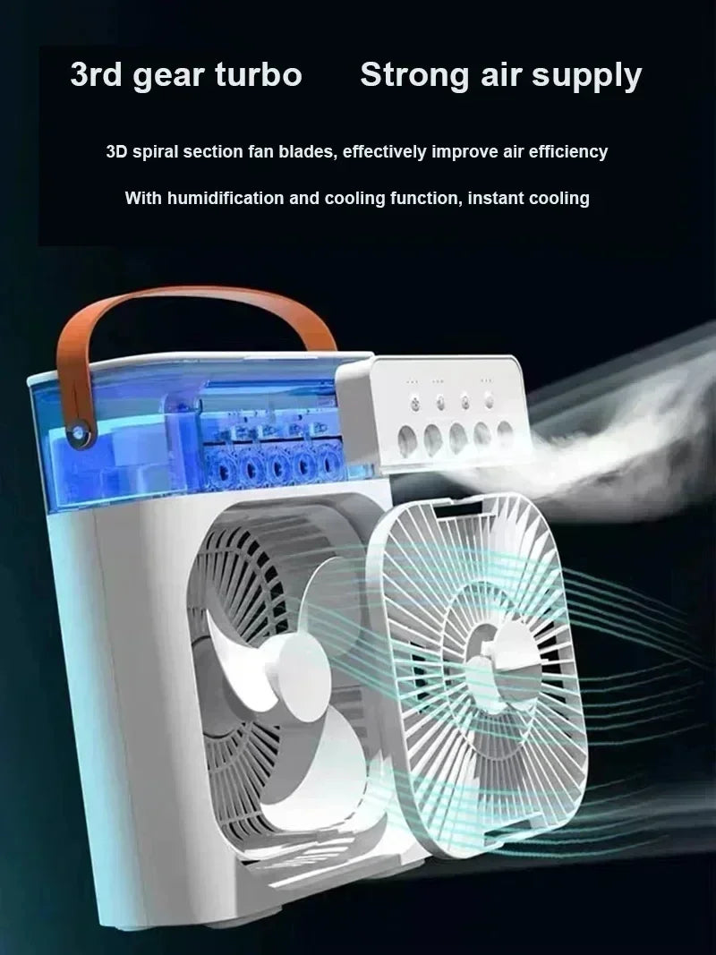 Portable Air Cooler Humidifier With 500ml Tank Quiet Mist Fan For Home Office - Mobility Buy