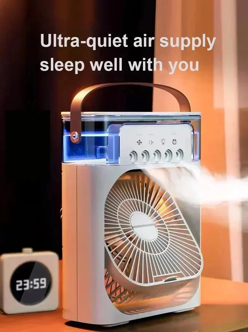 Portable Air Cooler Humidifier With 500ml Tank Quiet Mist Fan For Home Office - Mobility Buy