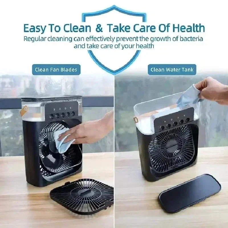 Portable Air Cooler Humidifier With 500ml Tank Quiet Mist Fan For Home Office - Mobility Buy