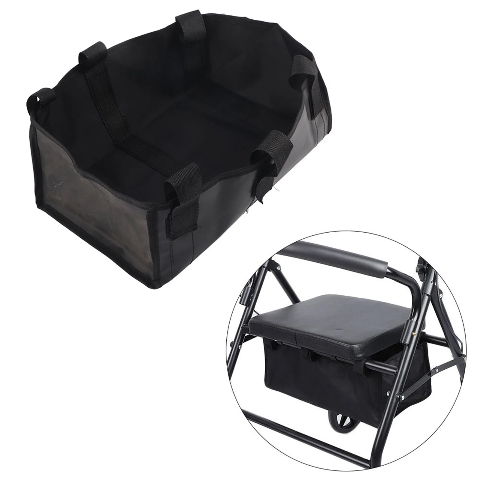 Portable Foldable Rollator Walker Basket Large Capacity Reusable Under Seat Pouch Rollator Hanging Bag Four Wheel Rollator - Mobility Buy