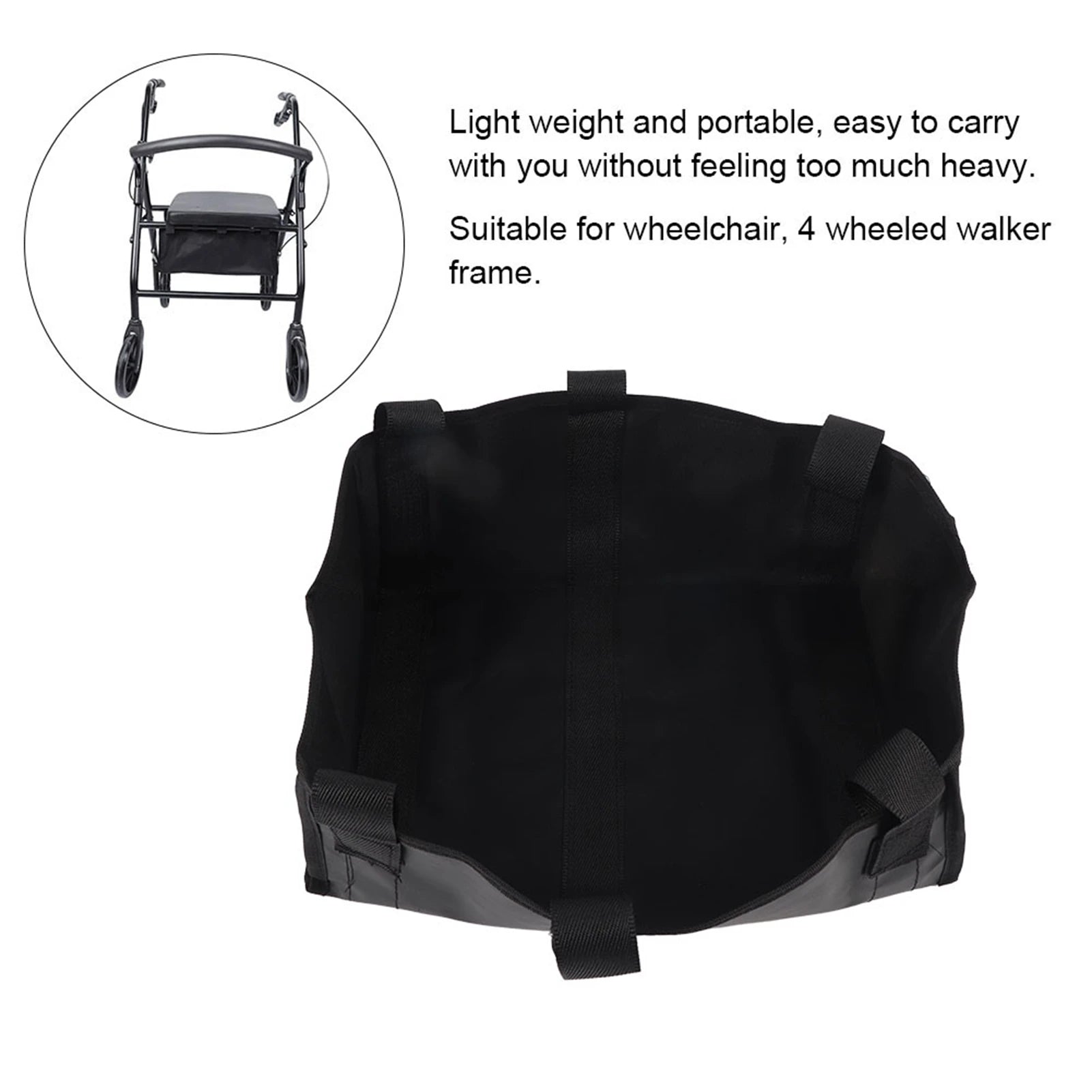 Portable Foldable Rollator Walker Basket Large Capacity Reusable Under Seat Pouch Rollator Hanging Bag Four Wheel Rollator - Mobility Buy