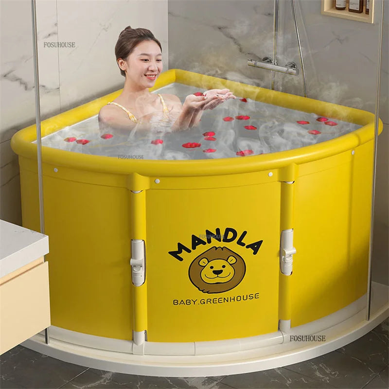 Portable Foldable Triangular Bathtub For Adults Space Saving Bath Barrel - Mobility Buy