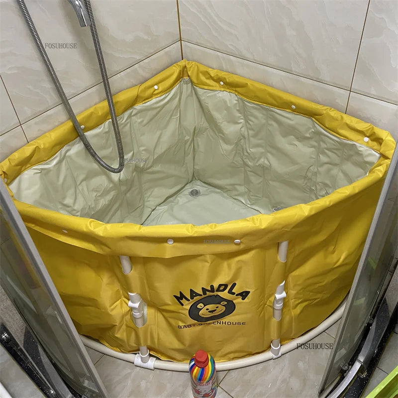 Portable Foldable Triangular Bathtub For Adults Space Saving Bath Barrel - Mobility Buy