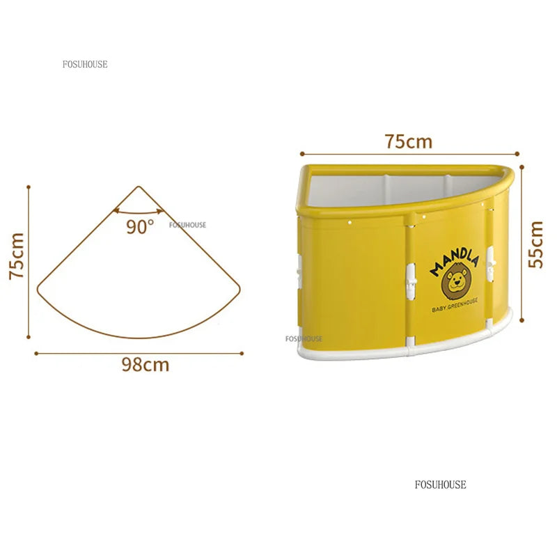 Portable Foldable Triangular Bathtub For Adults Space Saving Bath Barrel - Mobility Buy