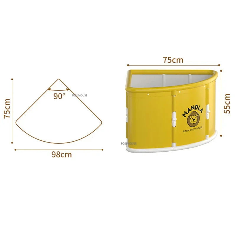 Portable Foldable Triangular Bathtub For Adults Space Saving Bath Barrel - Mobility Buy