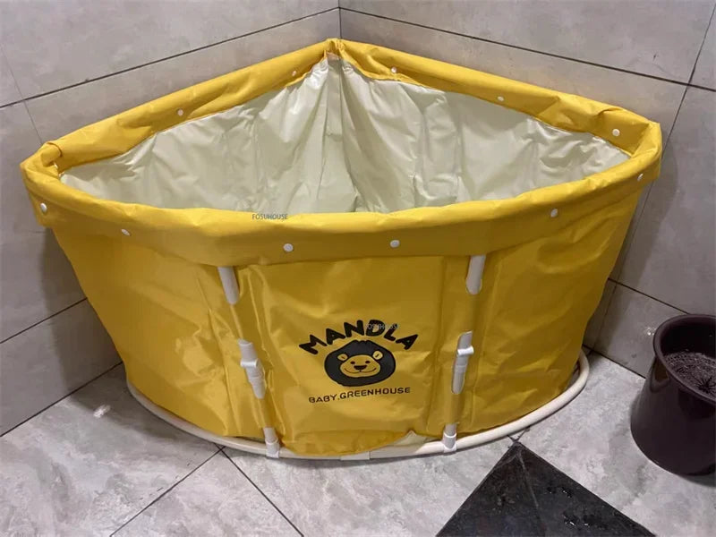 Portable Foldable Triangular Bathtub For Adults Space Saving Bath Barrel - Mobility Buy