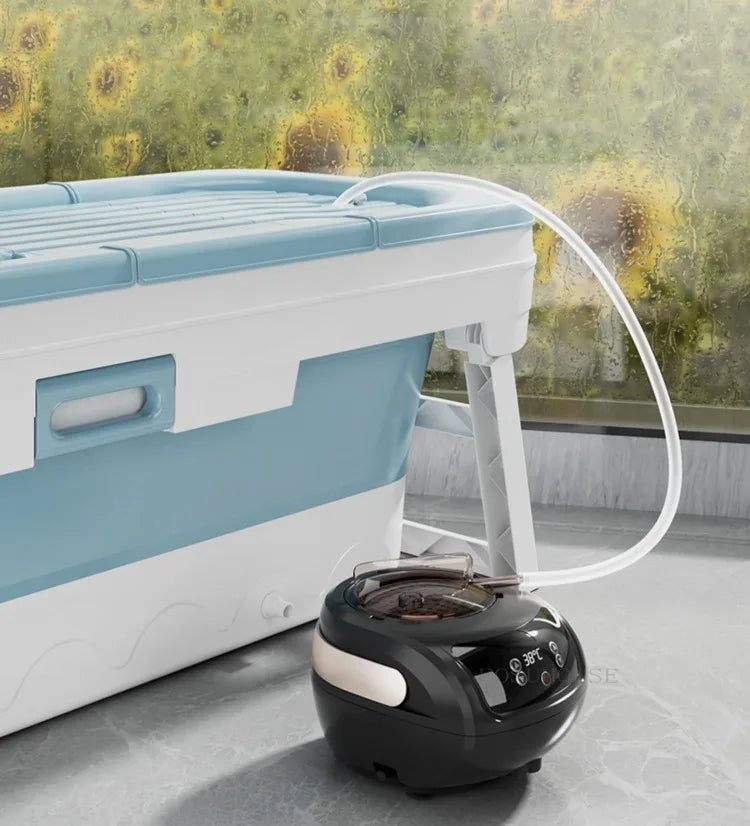Portable Folding Bathtub For Adults Ice Bath Spa Plastic Bathtub Lid Cover - Mobility Buy