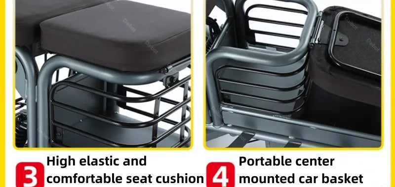 Powerful Electric Tricycle ThreeWheel For Elderly TwoSeat 800W Scooter 60Km - Mobility Buy