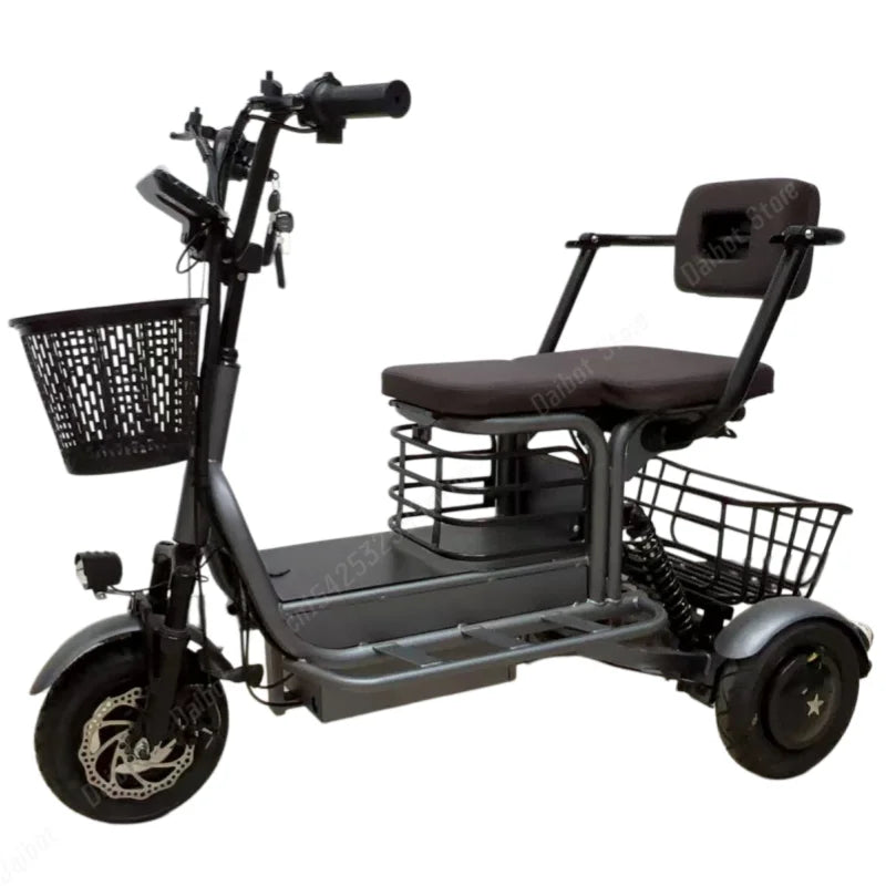 Powerful Electric Tricycle ThreeWheel For Elderly TwoSeat 800W Scooter 60Km - Mobility Buy