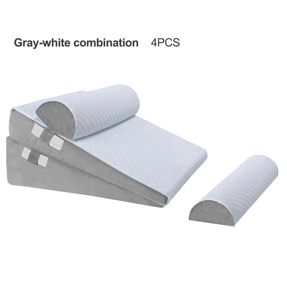 Premium 4 Piece Adjustable Wedge Pillows For Bed Ergonomic Sleep Relief - Mobility Buy