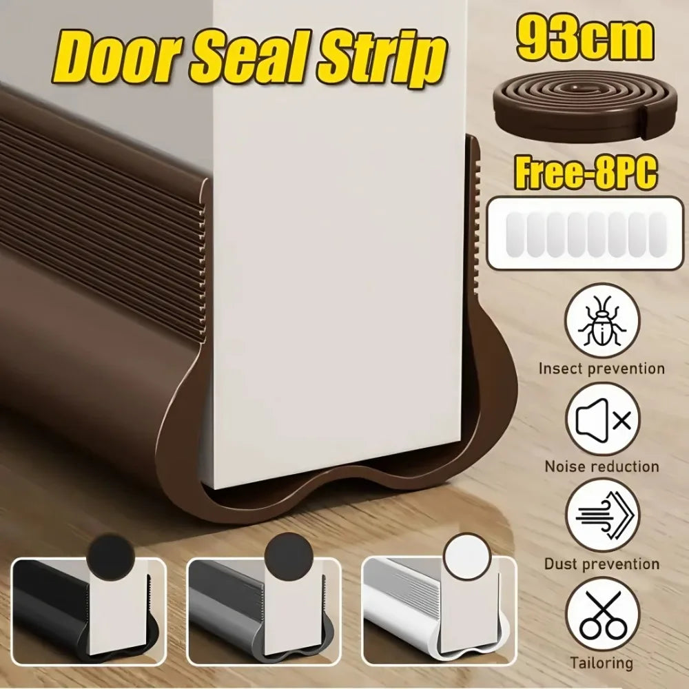 Premium Pvc Door Bottom Seal Strip Adjustable Soundproof Draft Blocker Homes - Mobility Buy