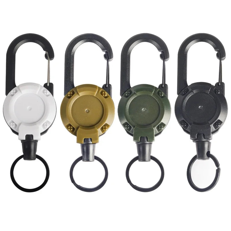 Retractable Heavy Duty Pull Reel Carabiner With Spring Key Ring - Mobility Buy