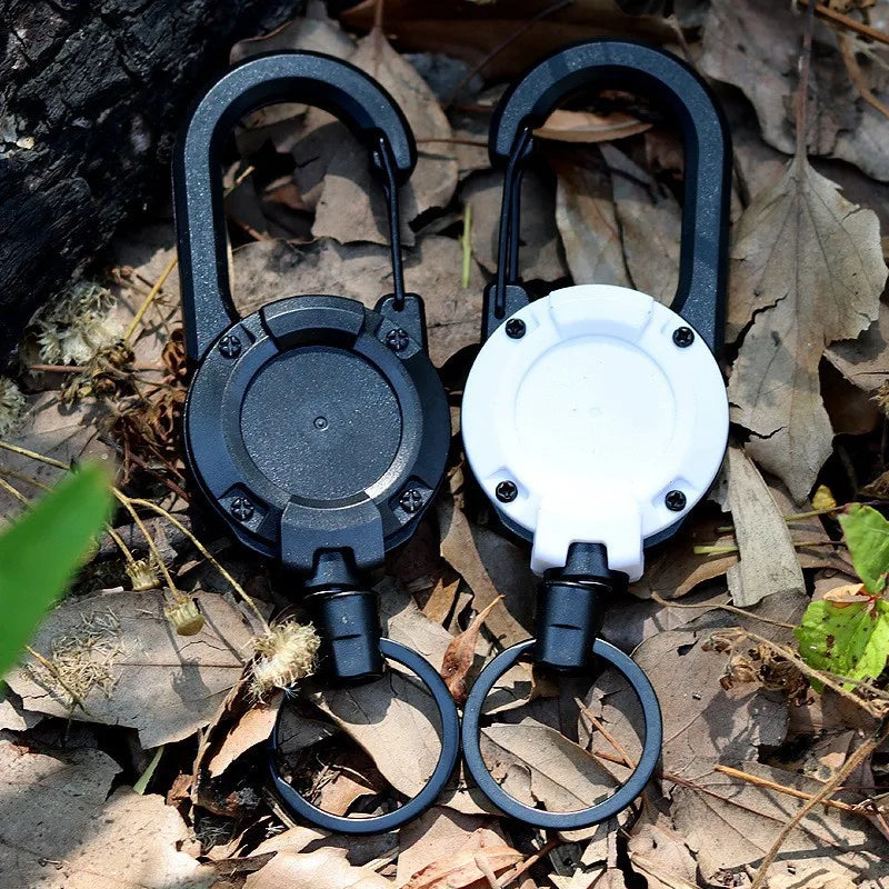 Retractable Heavy Duty Pull Reel Carabiner With Spring Key Ring - Mobility Buy