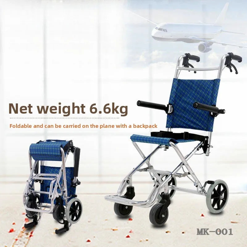 Lightweight Folding Emergancy/travel evacWheelchair Aluminum Alloy Frame