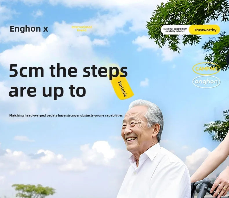 Small foldable and lightweight wheelchair for the elderly, national subsidy for travel, portable trolley for airplanes