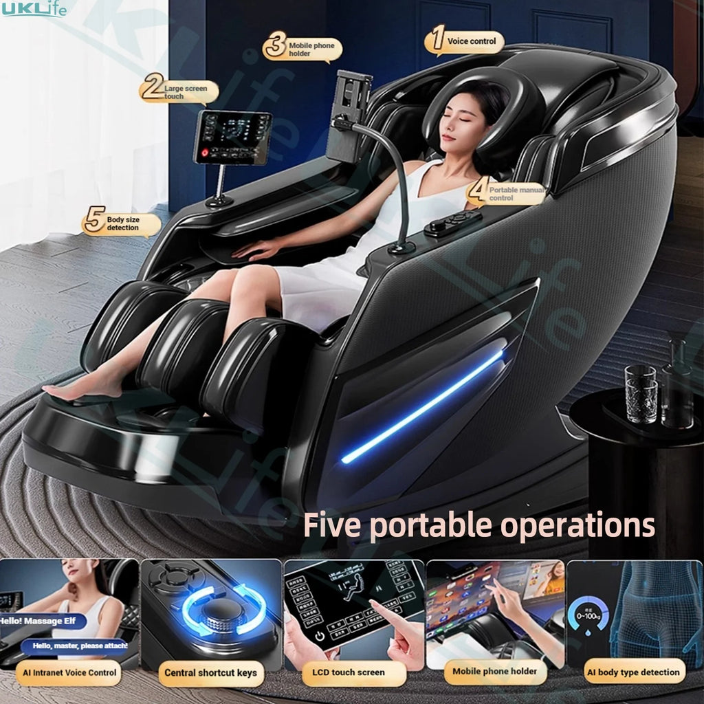 Jade 6-Roller Massage Chair w/ Thai Stretch, Zero Gravity & AI Voice - Shiatsu