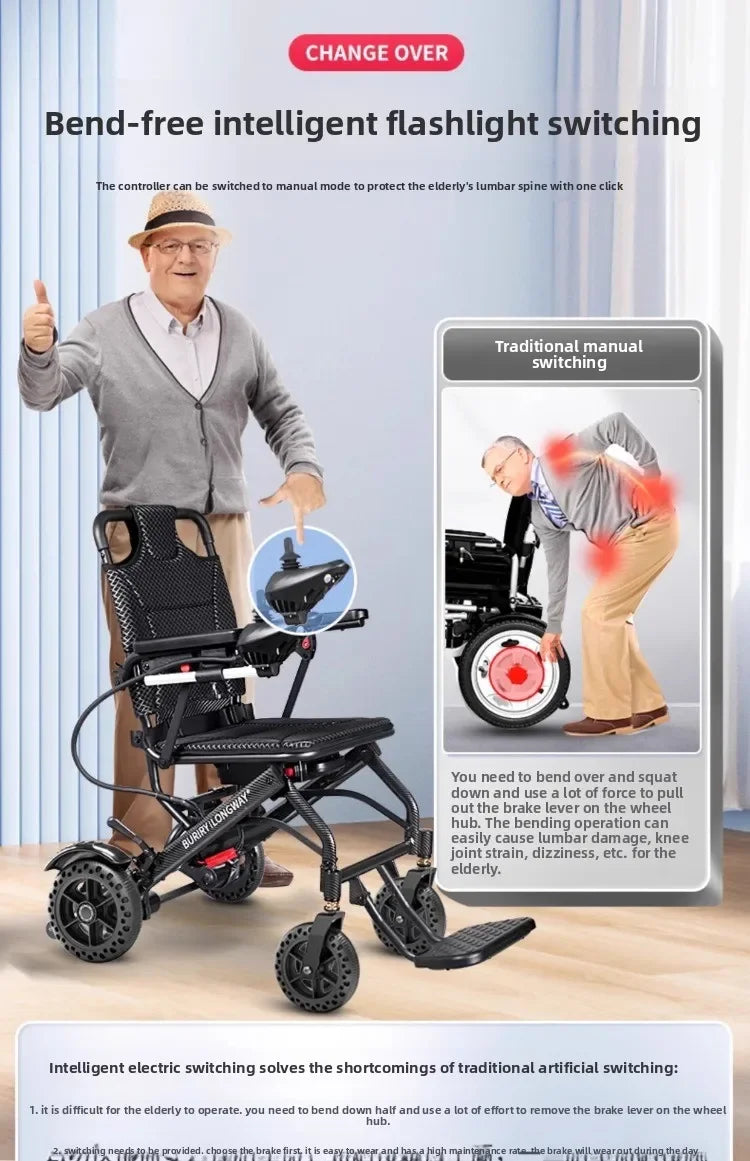 Wheelchair lightweight foldable hand-pushed or electric powerd - Wheelchairs from Power wheelchair