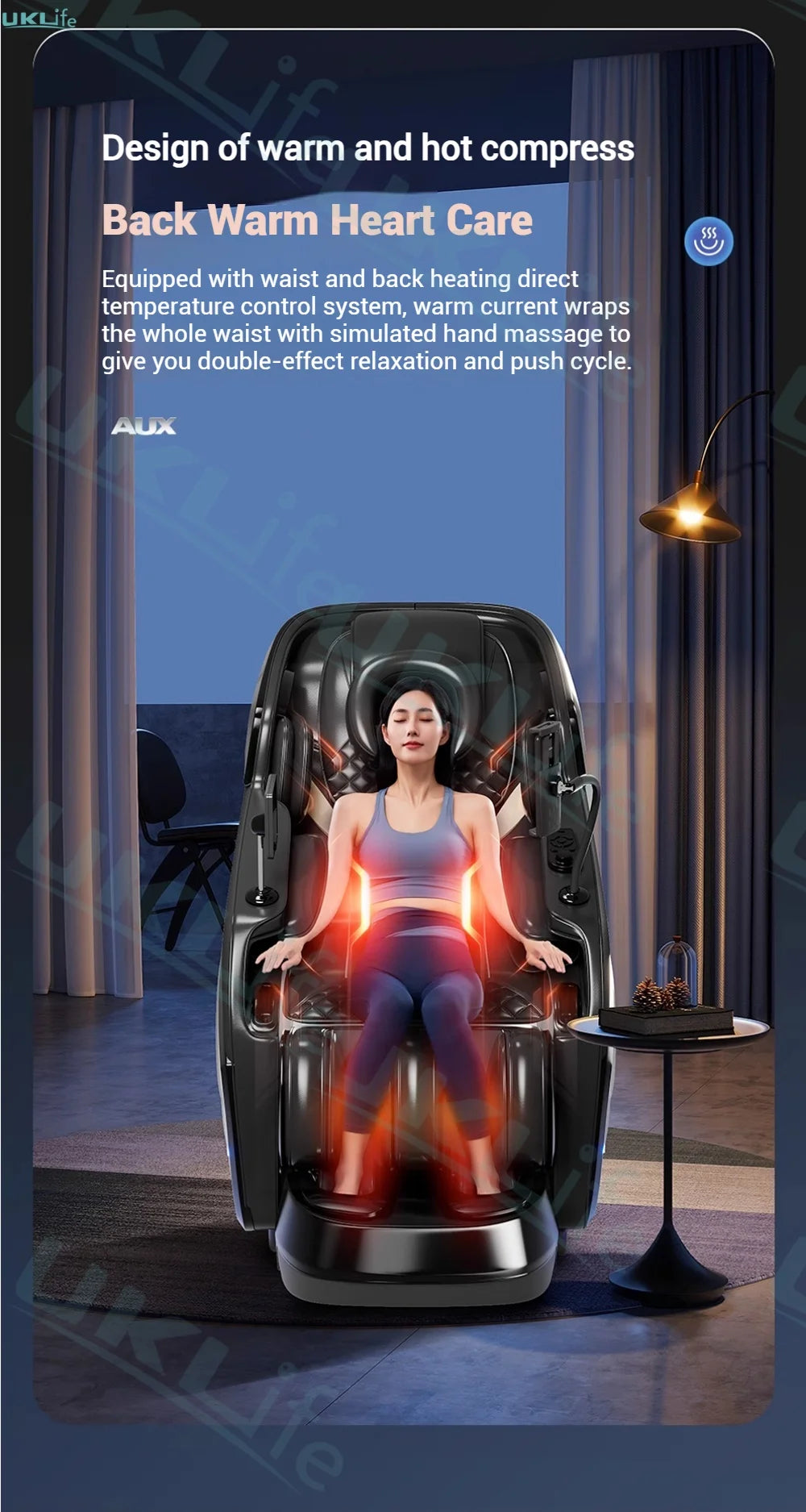 Jade 6-Roller Massage Chair w/ Thai Stretch, Zero Gravity & AI Voice - Shiatsu