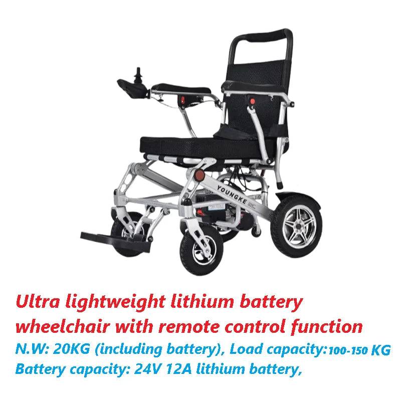 Ultra lightweight lithium battery wheelchair with remote control function