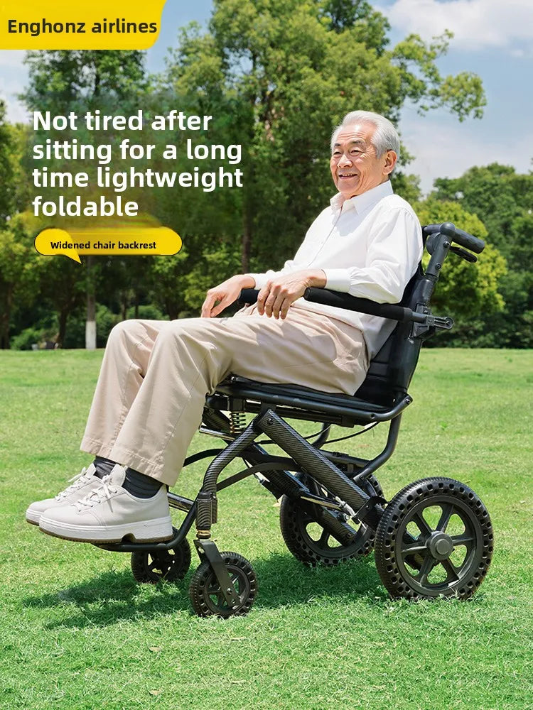 Small foldable and lightweight wheelchair for the elderly, national subsidy for travel, portable trolley for airplanes