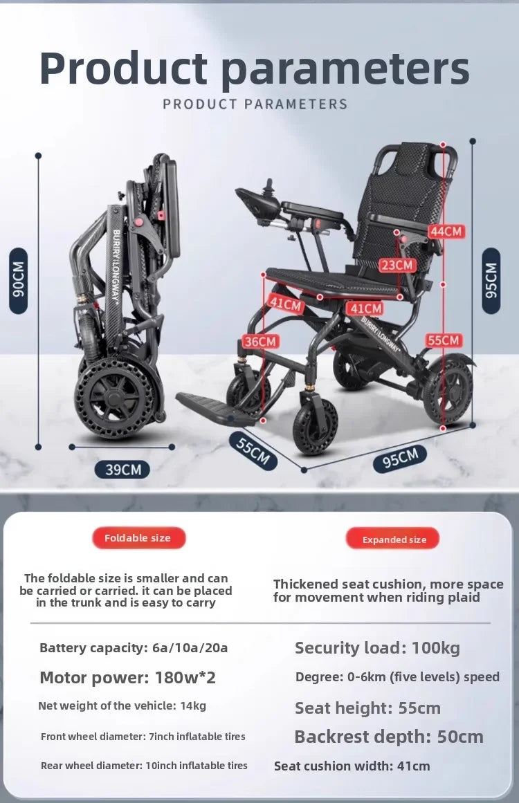 Wheelchair lightweight foldable hand-pushed or electric powerd - Wheelchairs from Power wheelchair