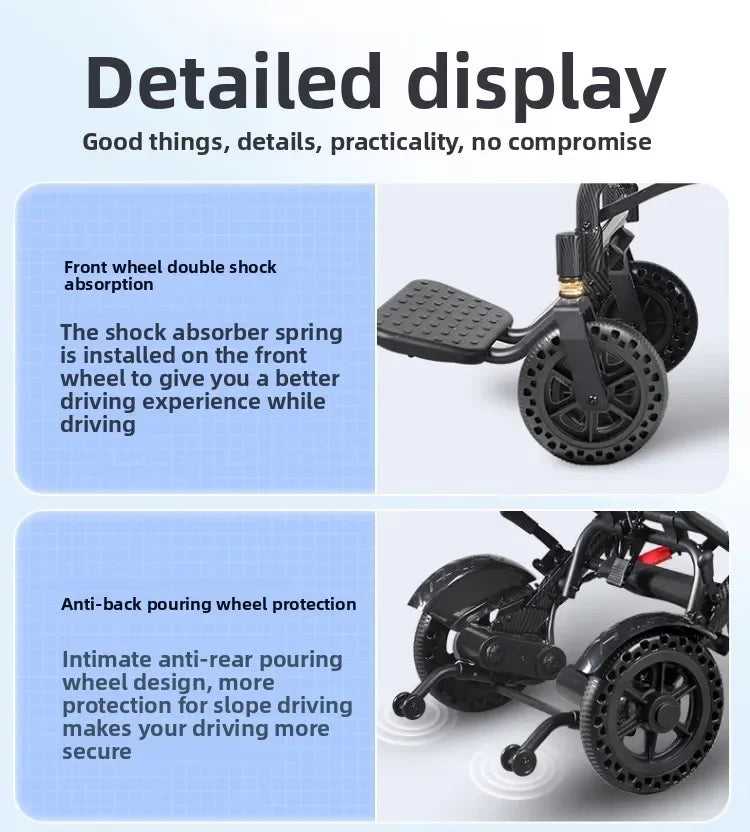 Wheelchair lightweight foldable hand-pushed or electric powerd - Wheelchairs from Power wheelchair