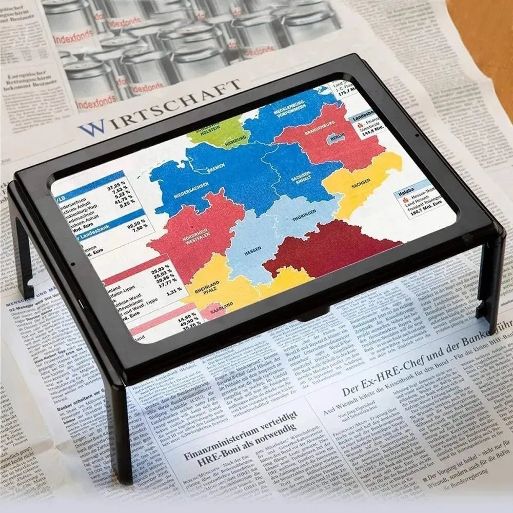 5X Modes LED Hands Free Magnifier with Detachable Stand - Battery-Powered