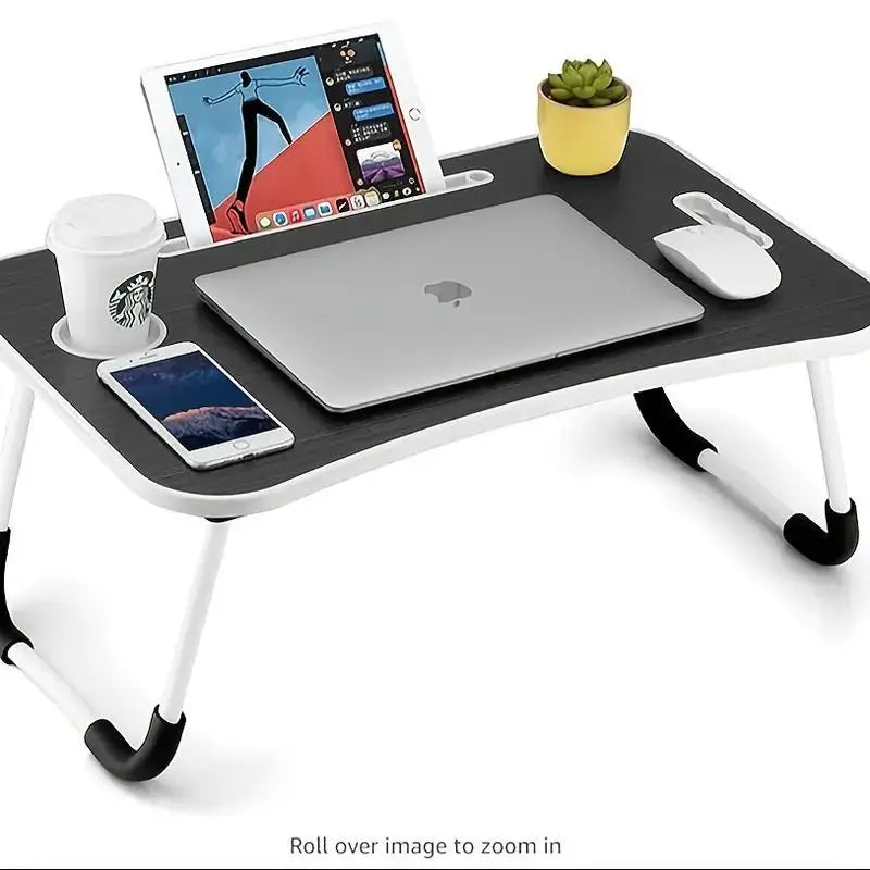 Folding Computer Desk with Cup Holder Convenient Table