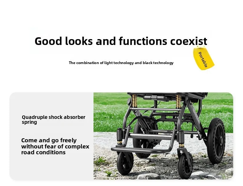 Small foldable and lightweight wheelchair for the elderly, national subsidy for travel, portable trolley for airplanes