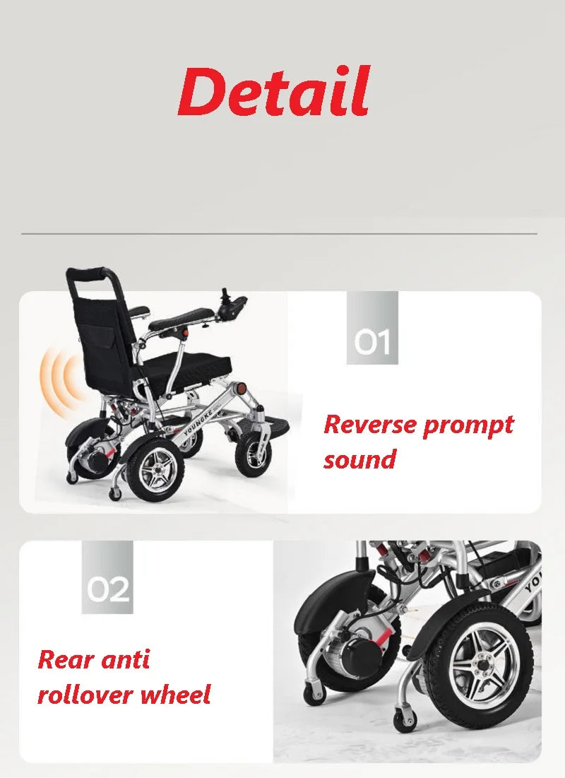 Ultra lightweight lithium battery wheelchair with remote control function