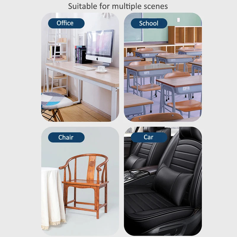 Memory Foam Seat Cushion Waist Back Support Pillow Set