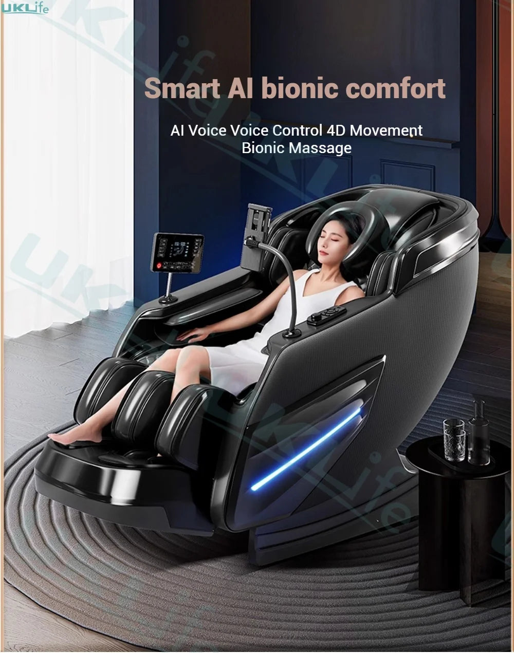 Jade 6-Roller Massage Chair w/ Thai Stretch, Zero Gravity & AI Voice - Shiatsu