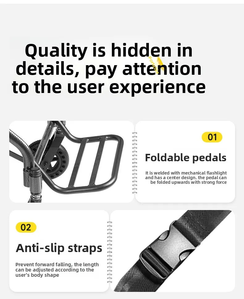 Small foldable and lightweight wheelchair for the elderly, national subsidy for travel, portable trolley for airplanes