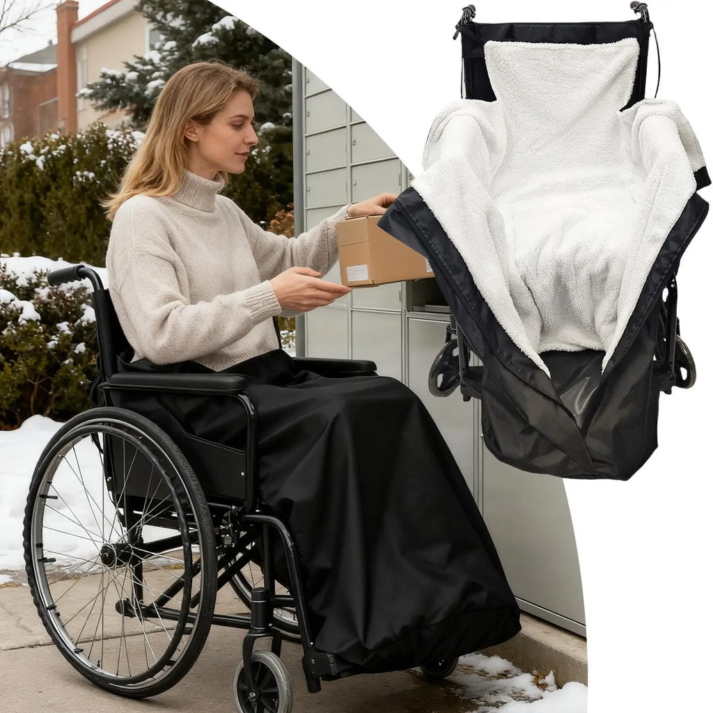 Wheelchair Blanket Waterproof Fleece Lined Lower Body Cove