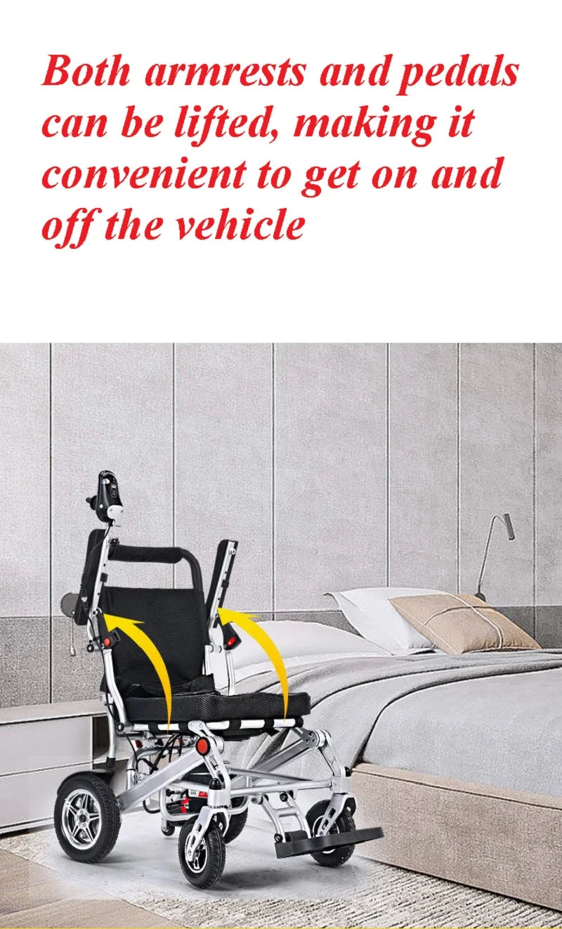 Ultra lightweight lithium battery wheelchair with remote control function