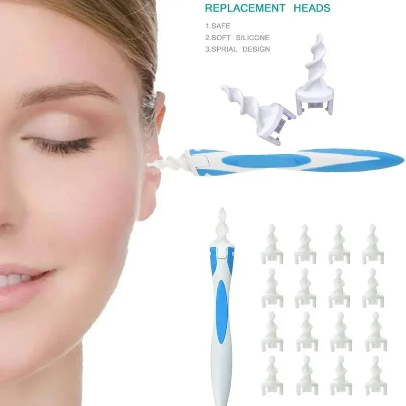 Ear Wax Remover Tool Ear Cleaner With Soft Silicone 16 Replacement Tips