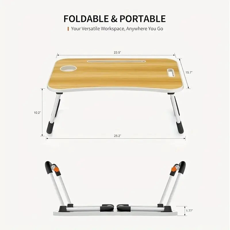 Folding Computer Desk with Cup Holder Convenient Table