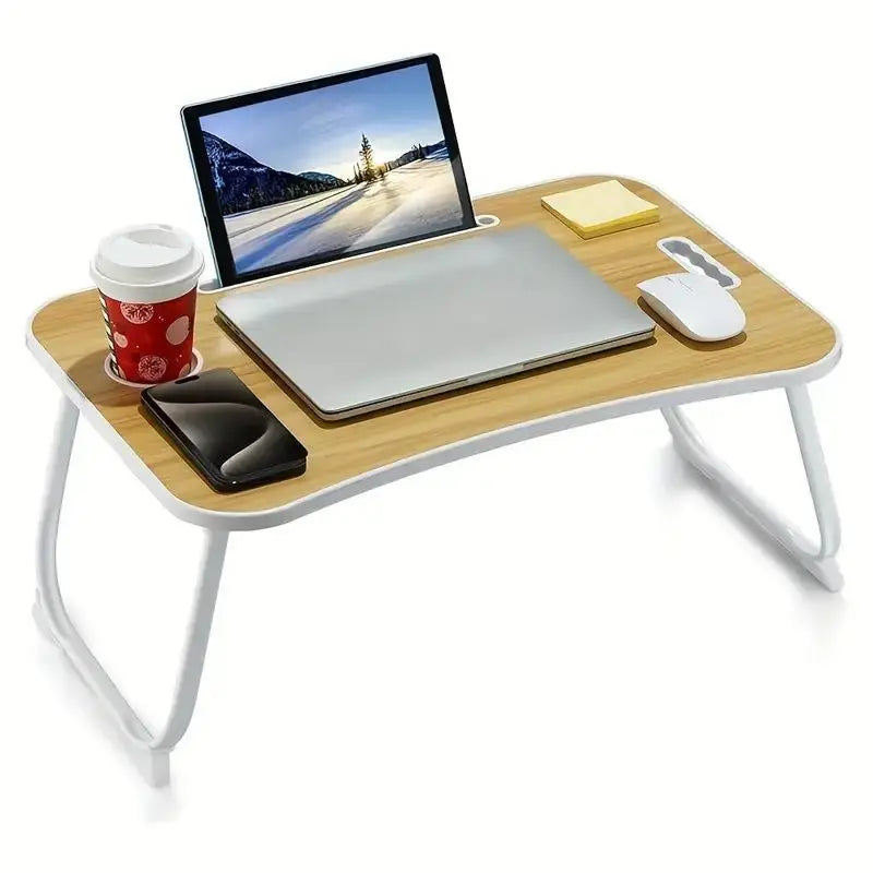 Folding Computer Desk with Cup Holder Convenient Table